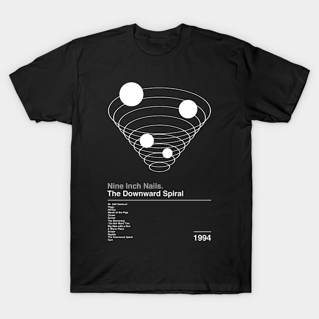 The Downward Spiral / Minimalist Graphic Design Poster Tribute T-Shirt by saudade